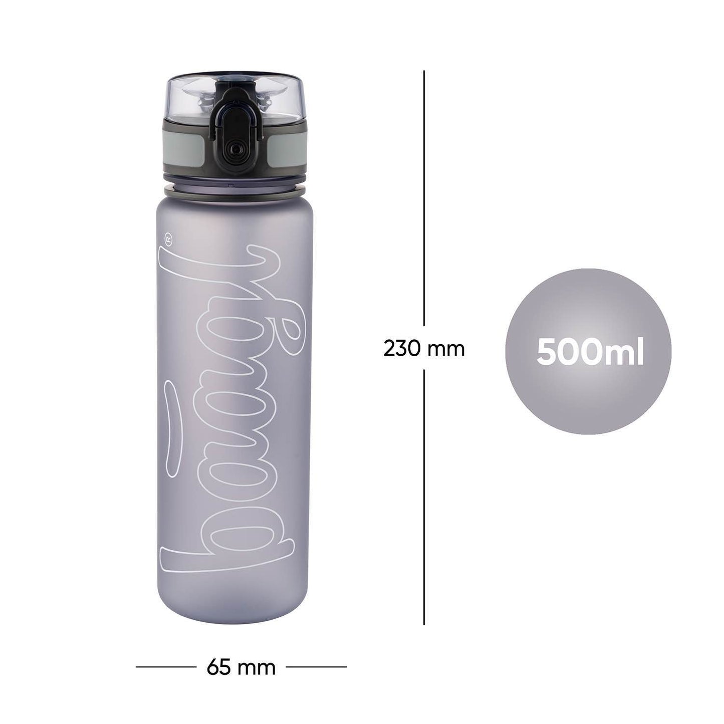 Tritanová láhev na pití Logo šedá, 500 ml