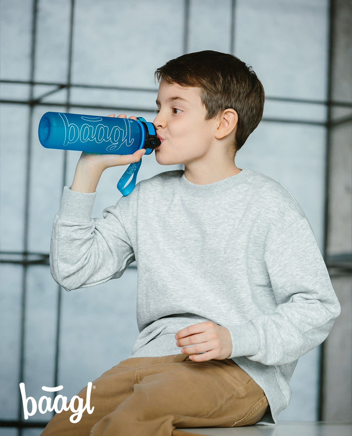 Tritanová láhev na pití Logo - modrá, 500 ml