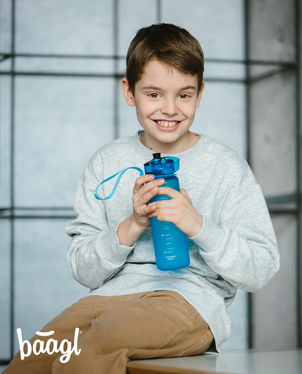 Tritanová láhev na pití Logo - modrá, 500 ml