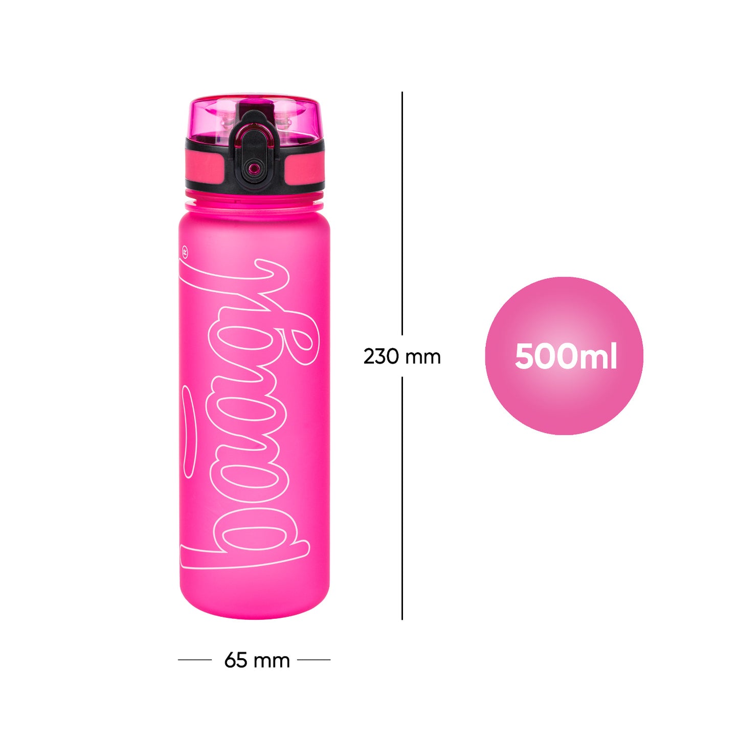 Tritanová láhev na pití Logo - růžová, 500 ml