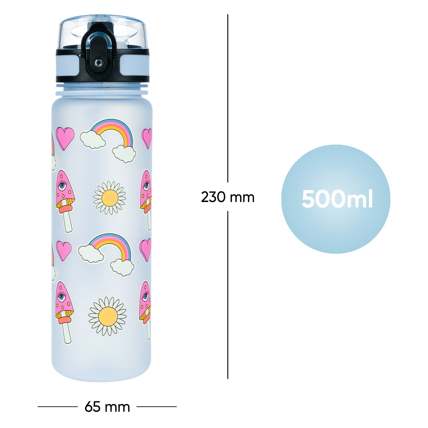 Tritanová láhev na pití Duha červená, 500 ml