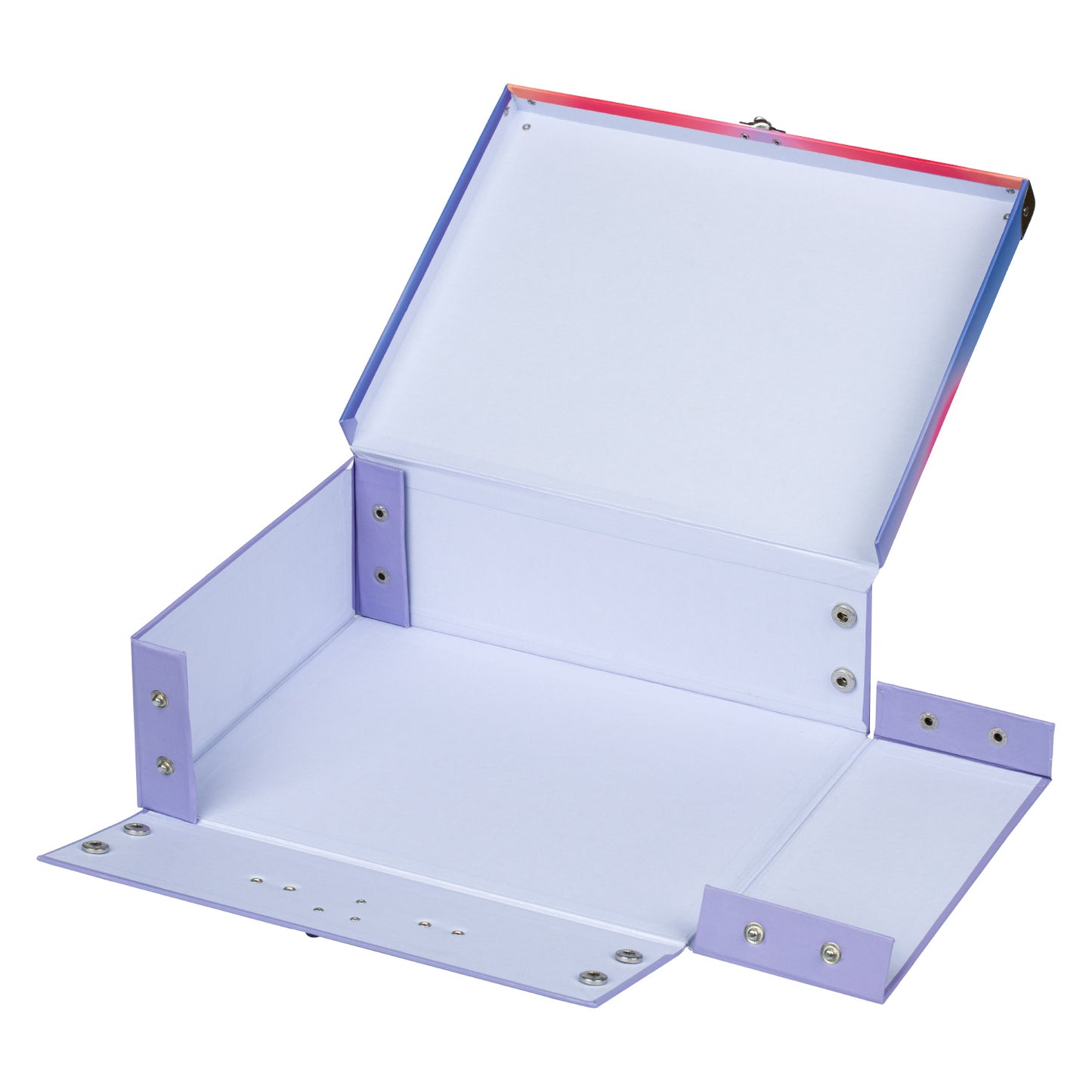 Skládací školní kufřík Duha červený s kováním