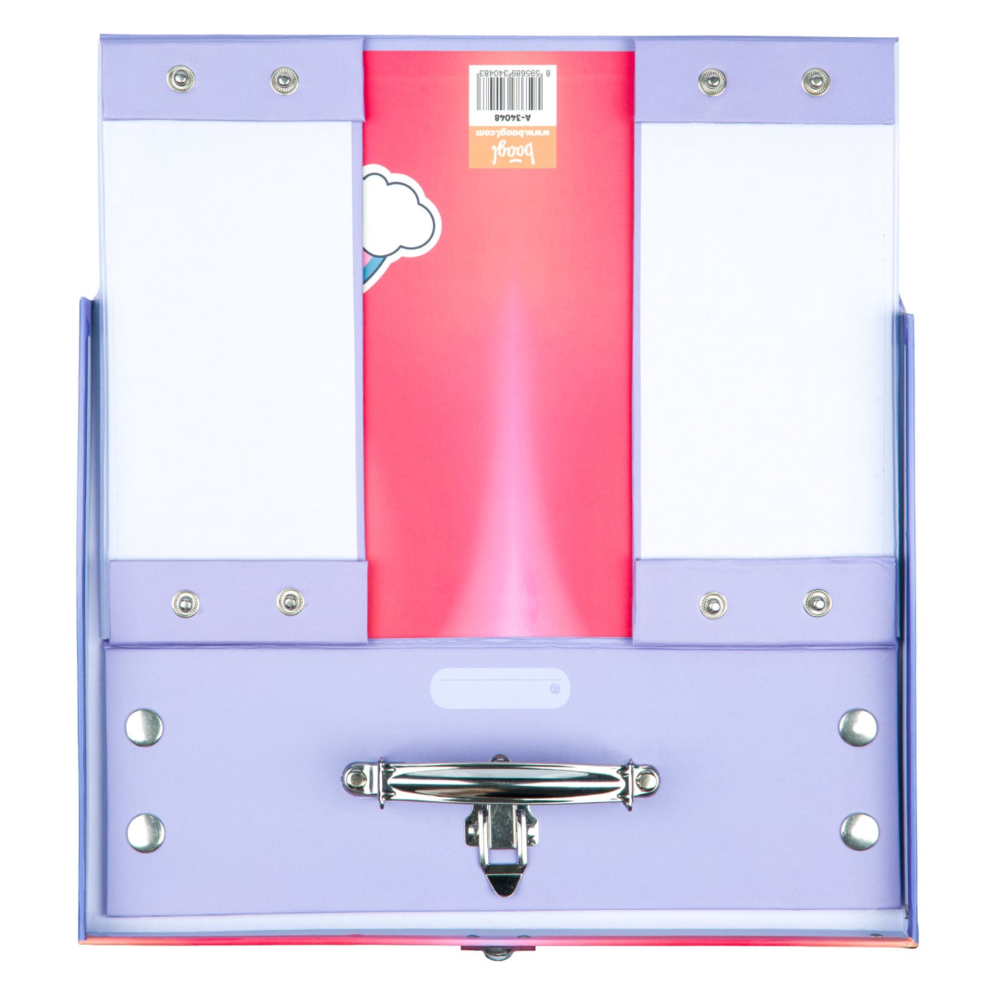 Skládací školní kufřík Duha červený s kováním