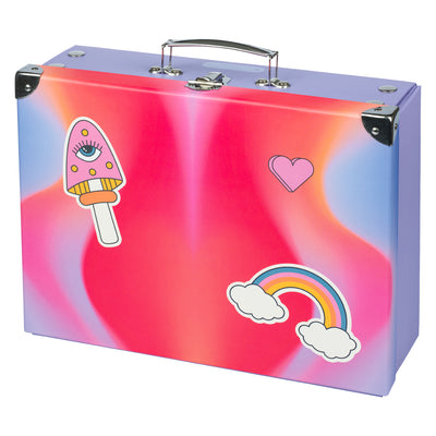 Skládací školní kufřík Duha červený s kováním