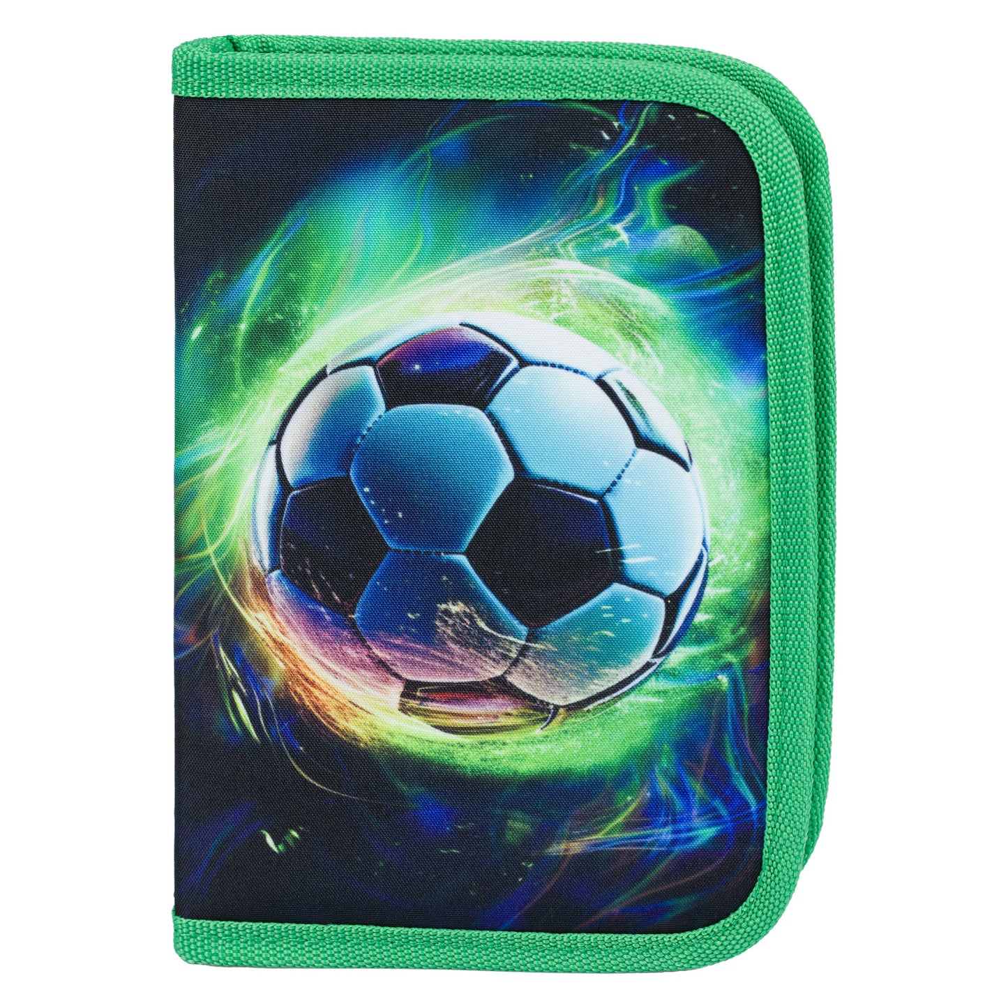 Školní penál jednopatrový Fotbal Míč zelený