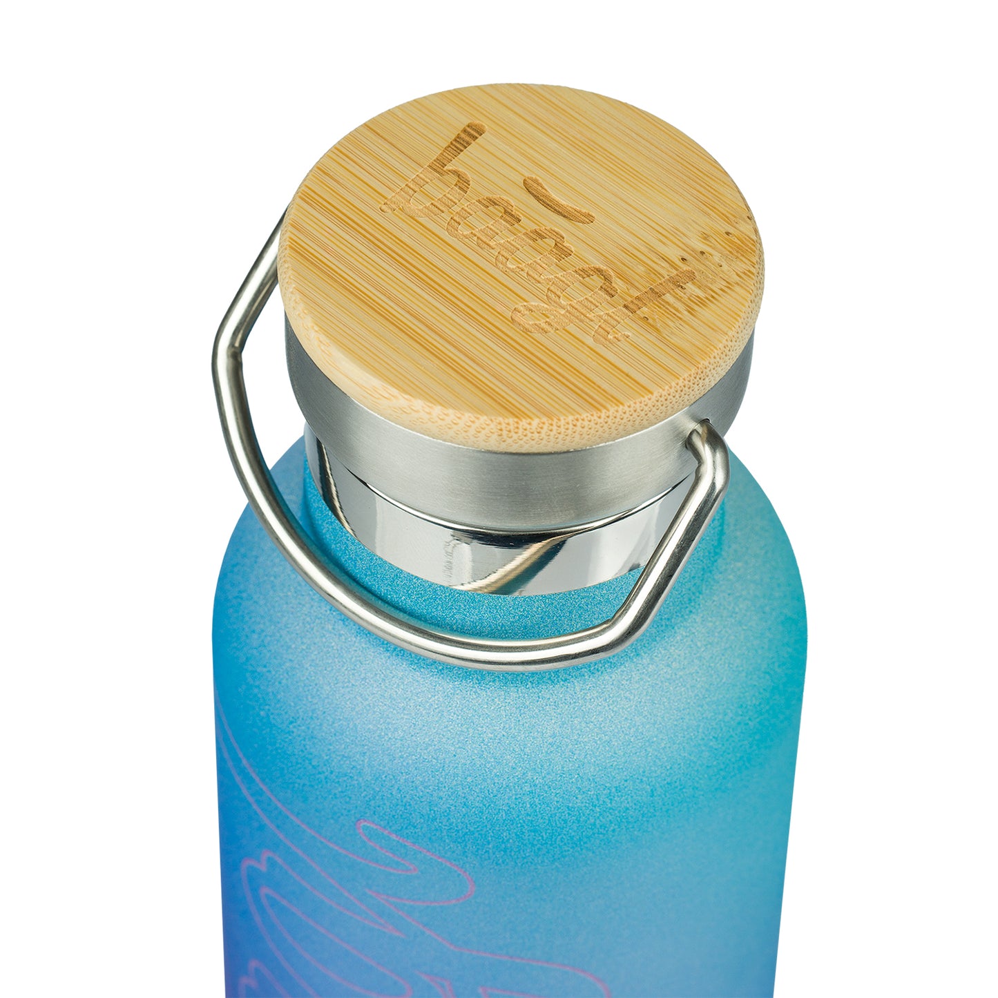 Termoláhev s bambusovým víčkem Gradient modro-fialová, 500 ml