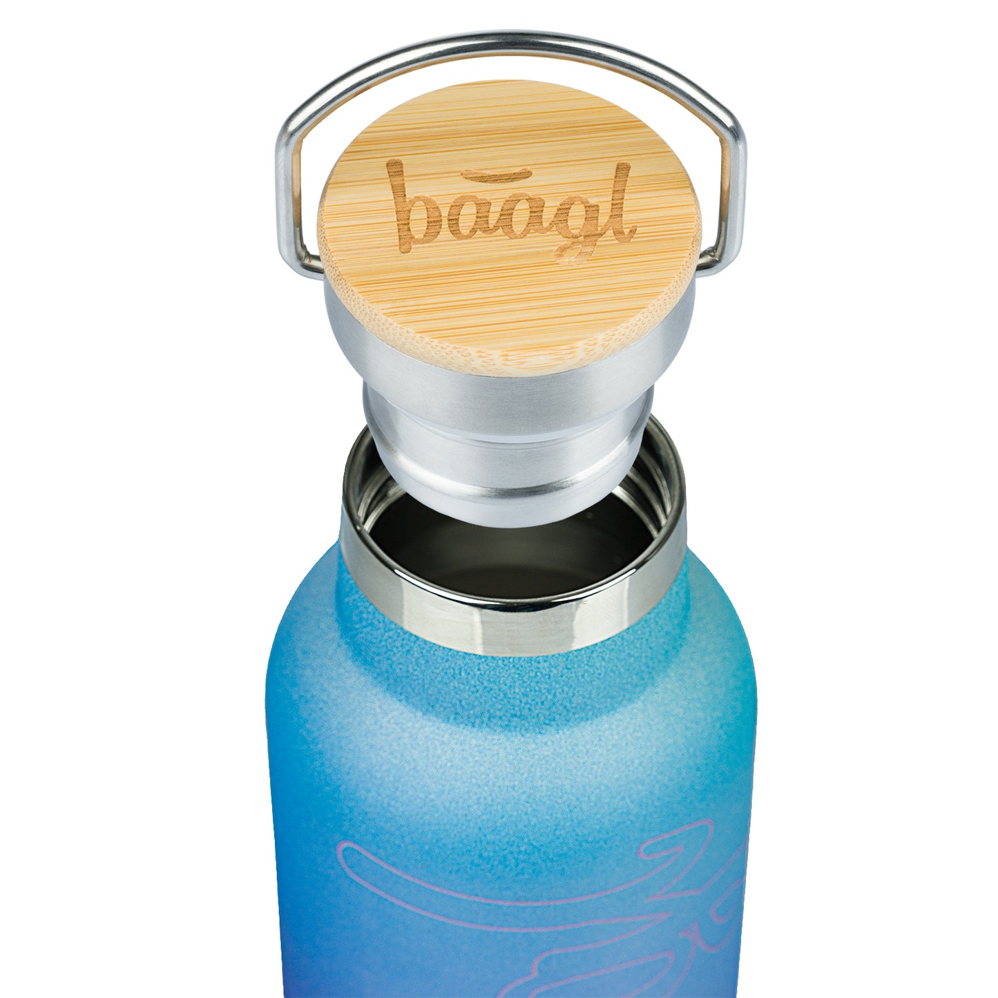 Termoláhev s bambusovým víčkem Gradient modro-fialová, 500 ml