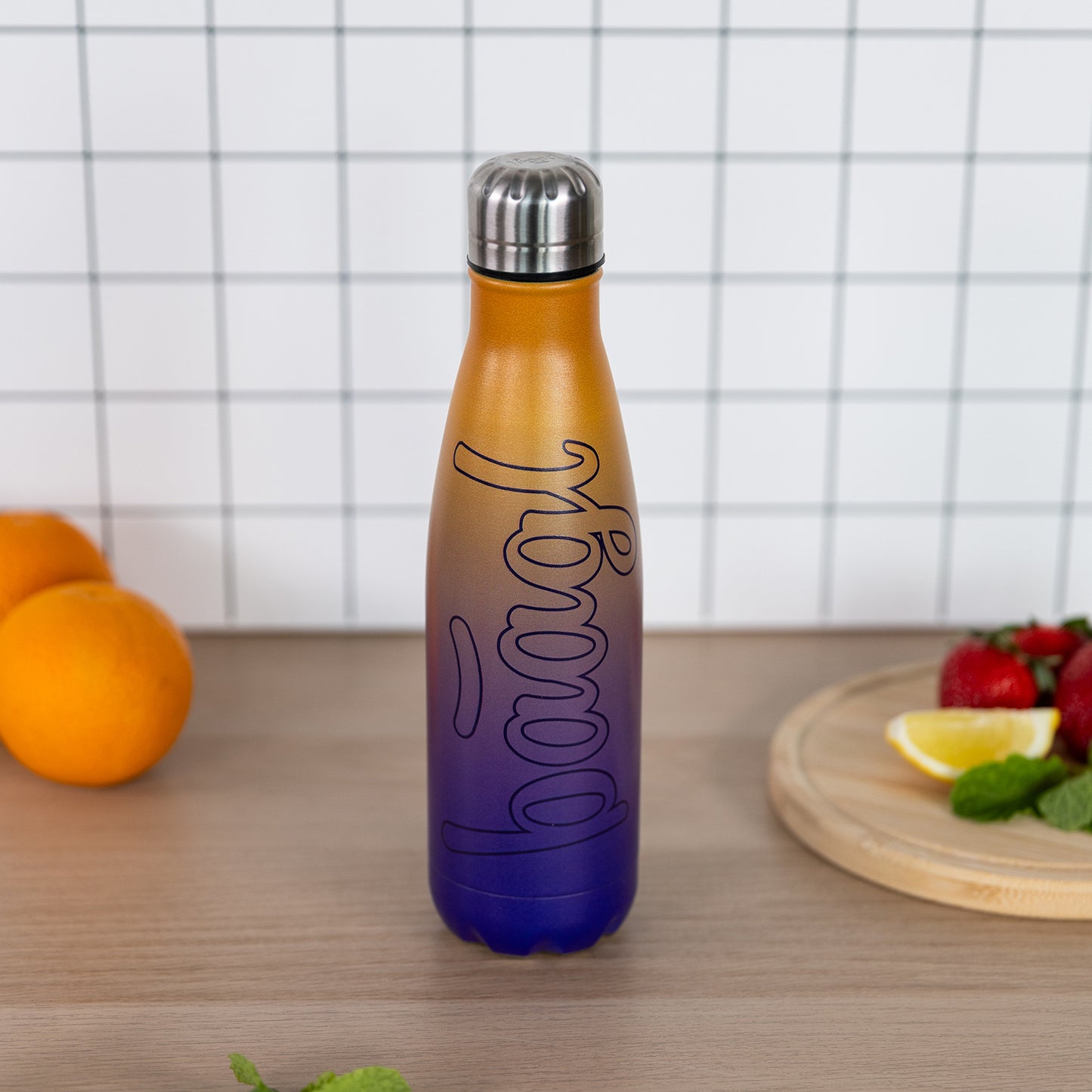 Termoláhev s kovovým víčkem Gradient žluto-fialová, 500 ml