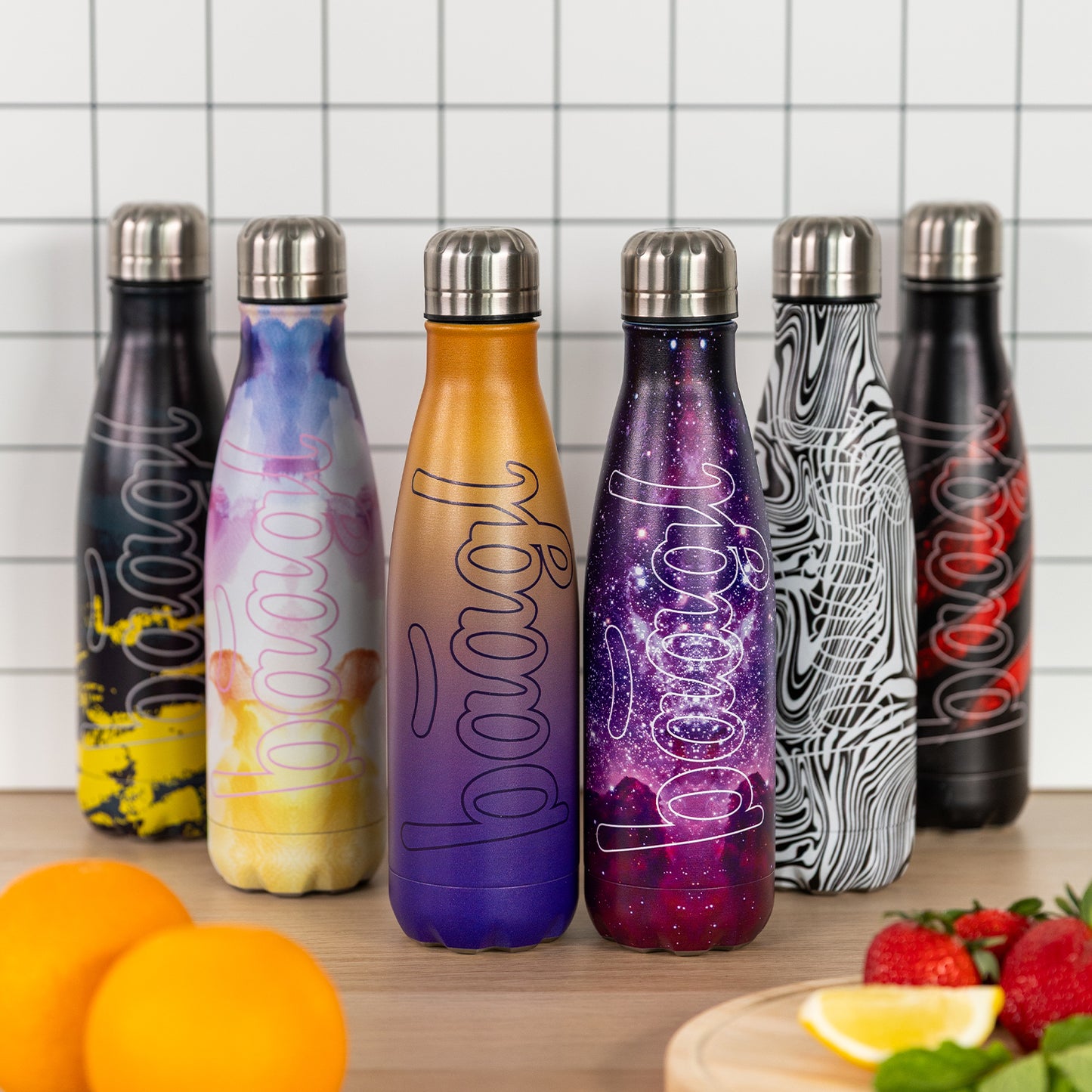 Termoláhev s kovovým víčkem Gradient žluto-fialová, 500 ml