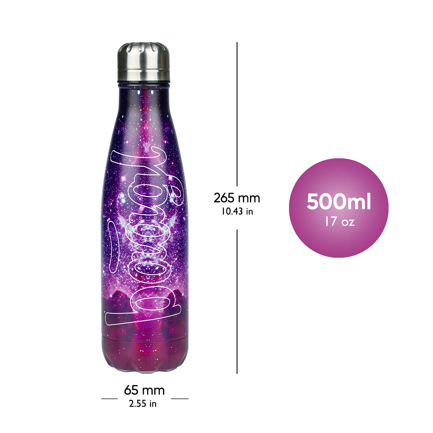 Termoláhev s kovovým víčkem Galaxy, 500 ml