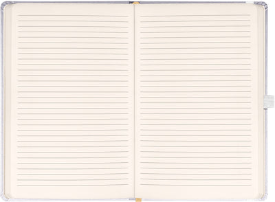 Notes Balacron, stříbrný, linkovaný, 15 x 21 cm