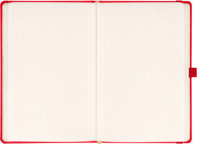 Notes Aprint, červený, tečkovaný, 15 x 21 cm