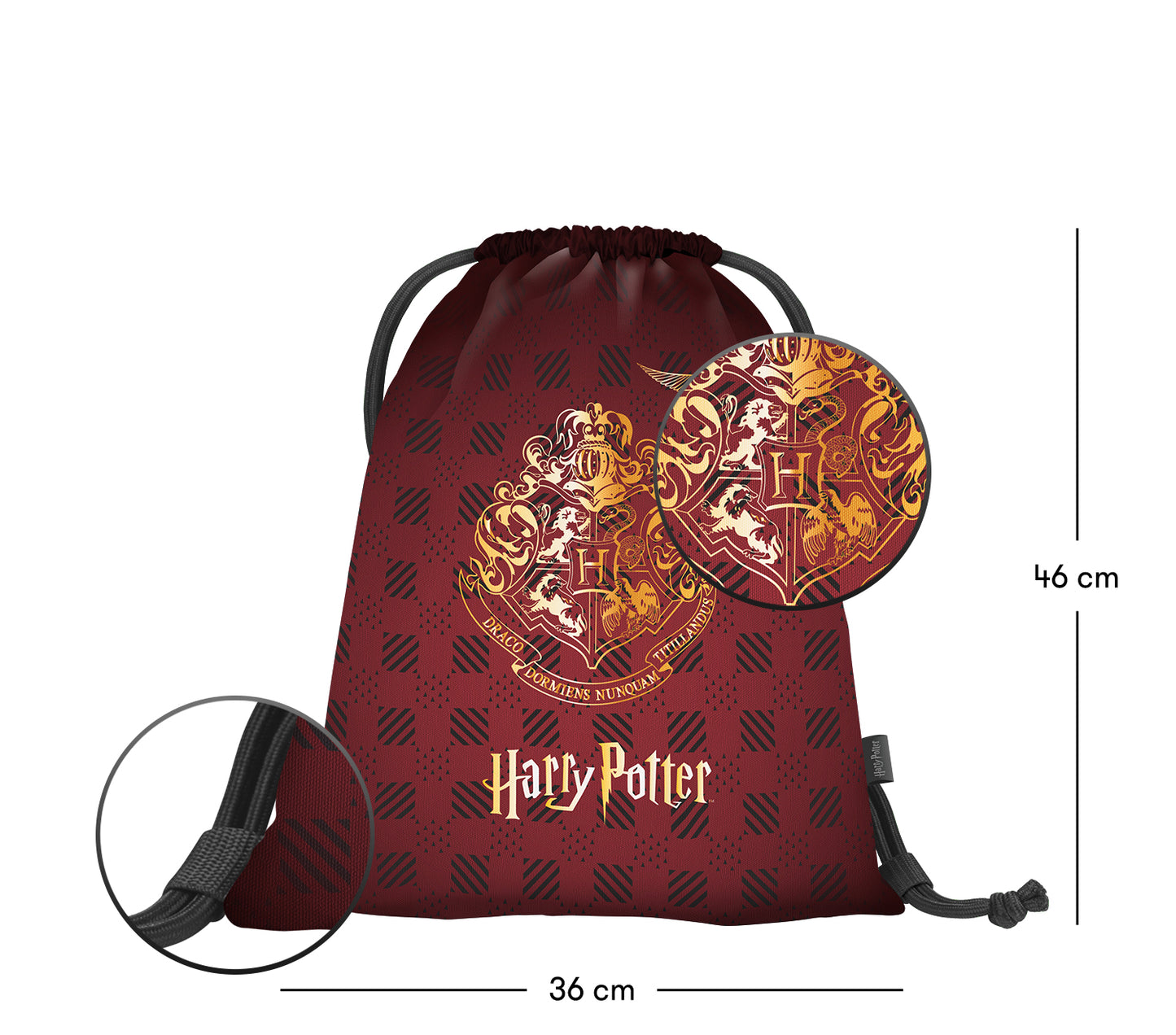Sáček Harry Potter Bradavice vínový