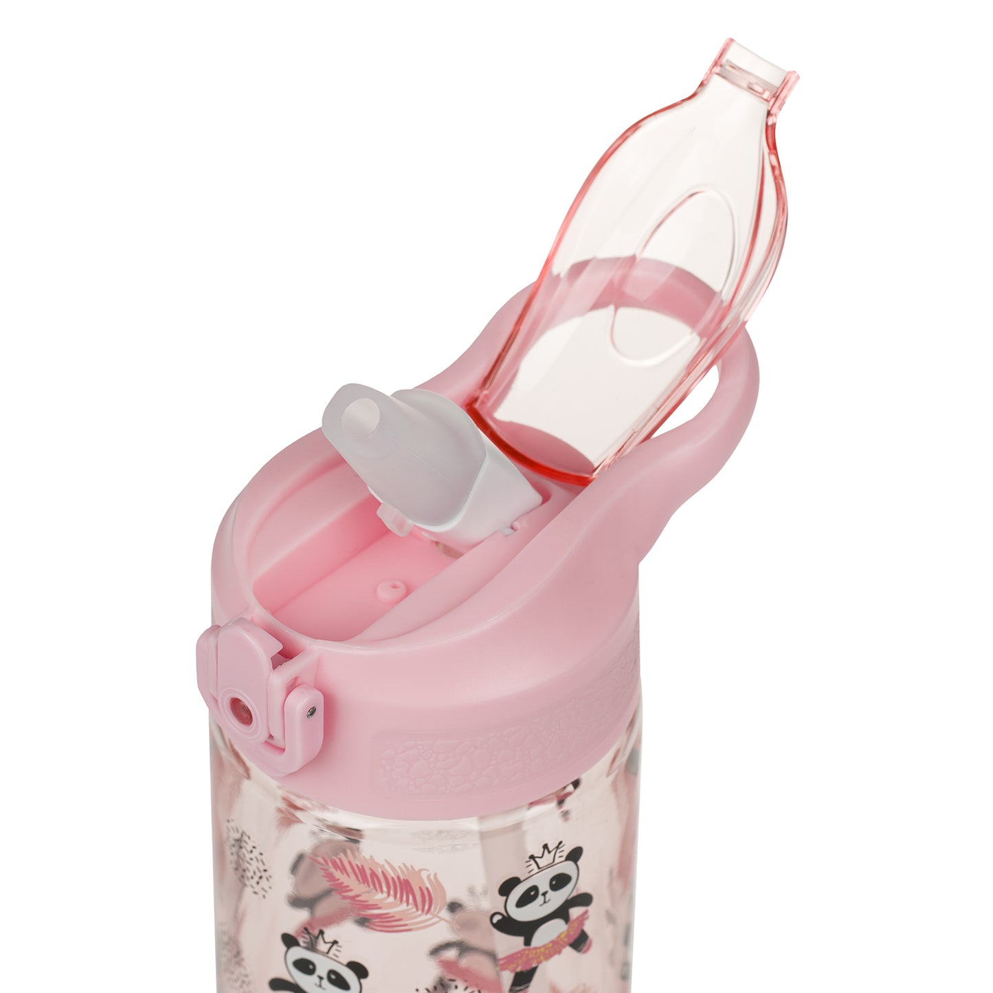 Tritanová láhev na pití s brčkem Panda, 500 ml