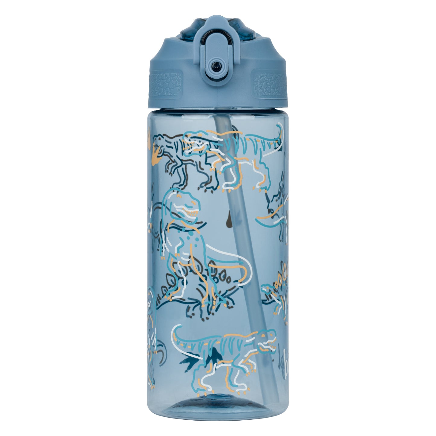 Tritanová láhev na pití s brčkem Dino, 500 ml