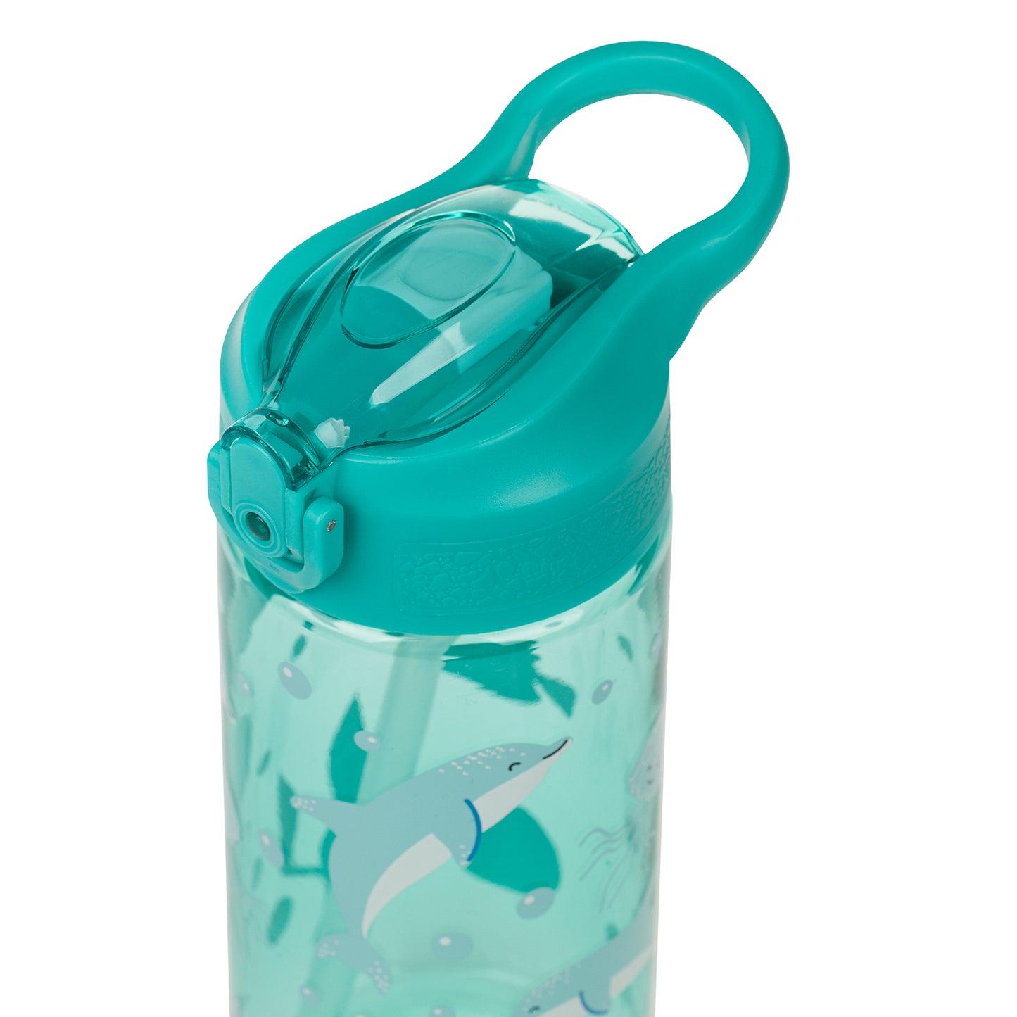 Tritanová láhev na pití s brčkem Delfín, 500 ml