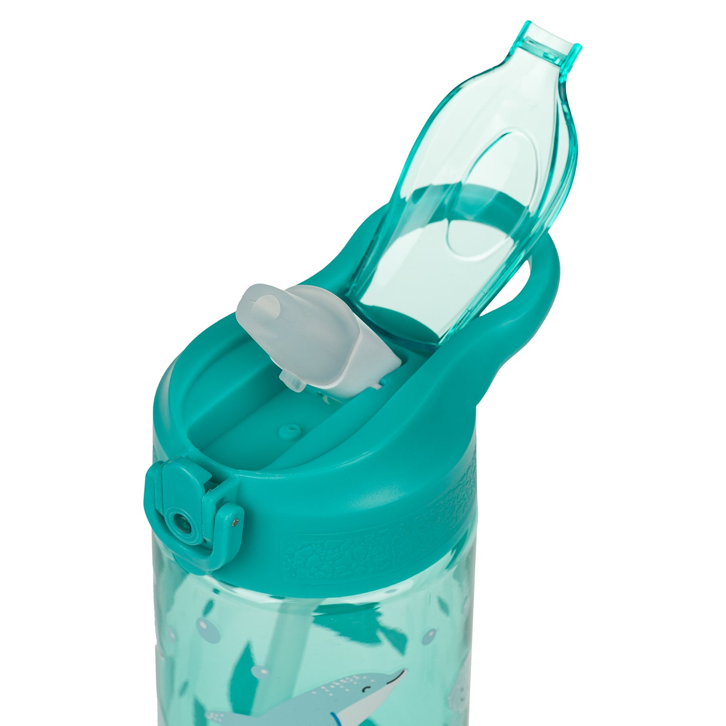 Tritanová láhev na pití s brčkem Delfín, 500 ml