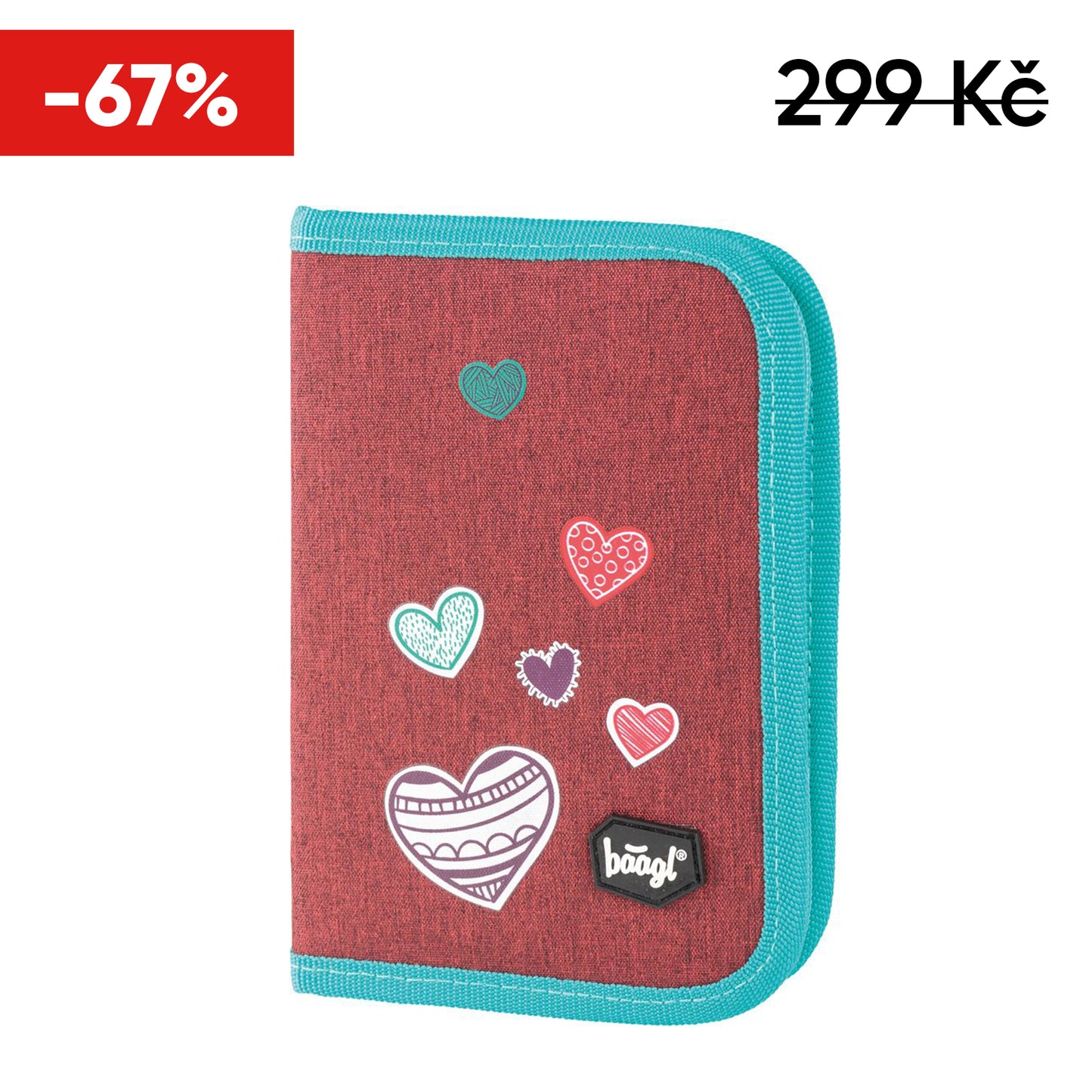 Školní penál klasik Srdce