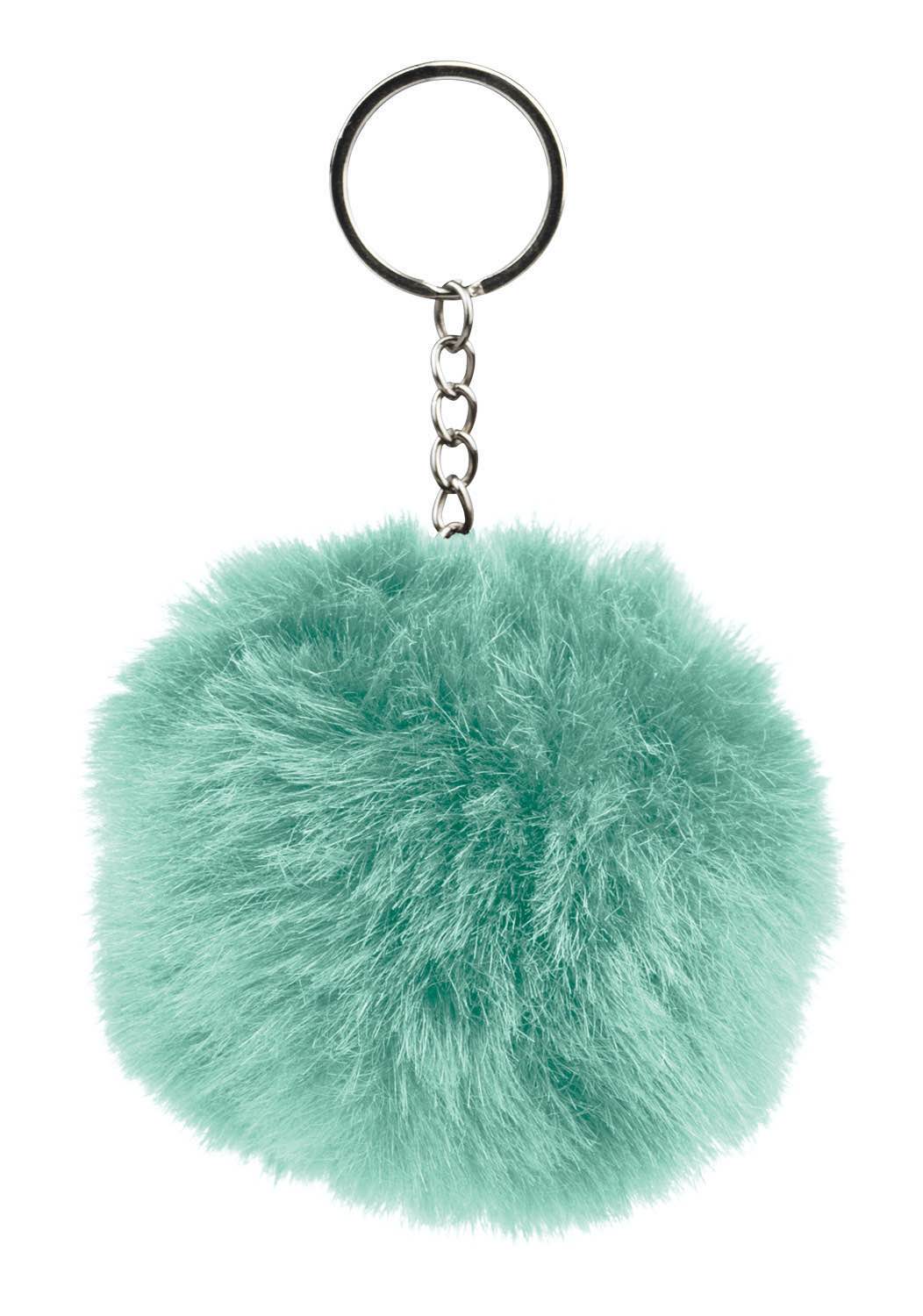 Tyrkysová pom pom klíčenka