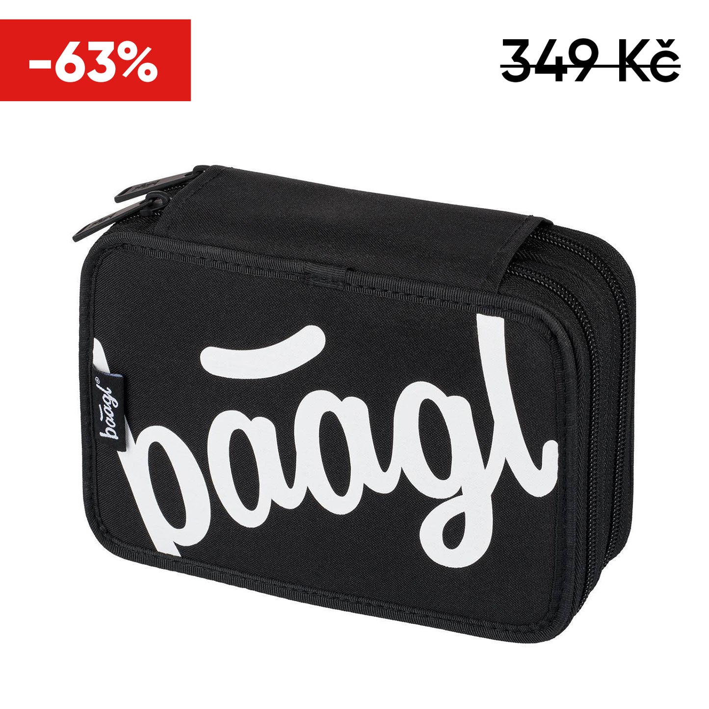 Školní penál dvoupatrový Logo černý