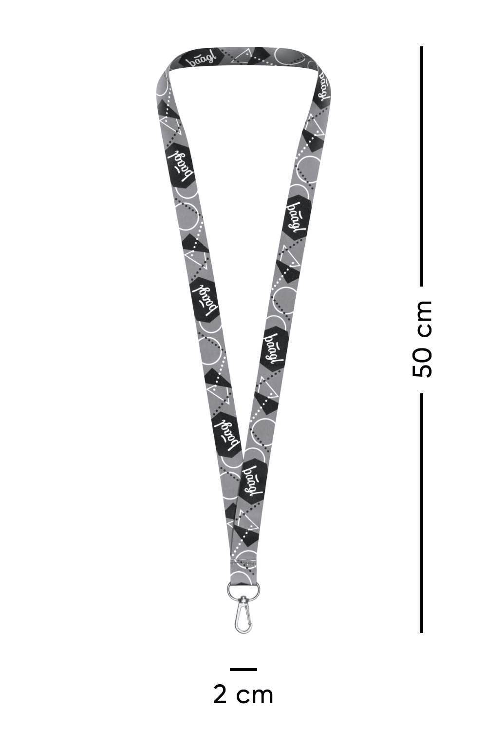 Přívěsek na klíče dlouhý – lanyard, šedý