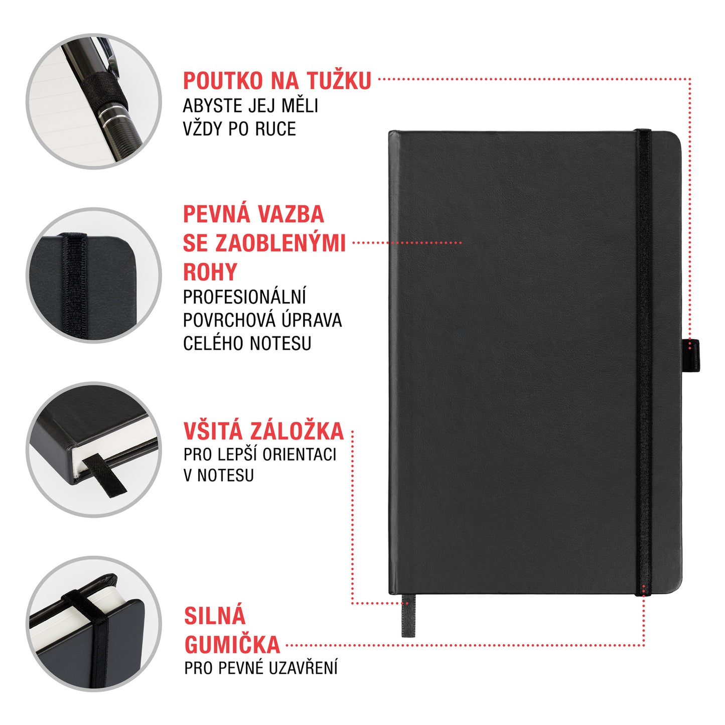 Notes Malba, linkovaný, 13 × 21 cm