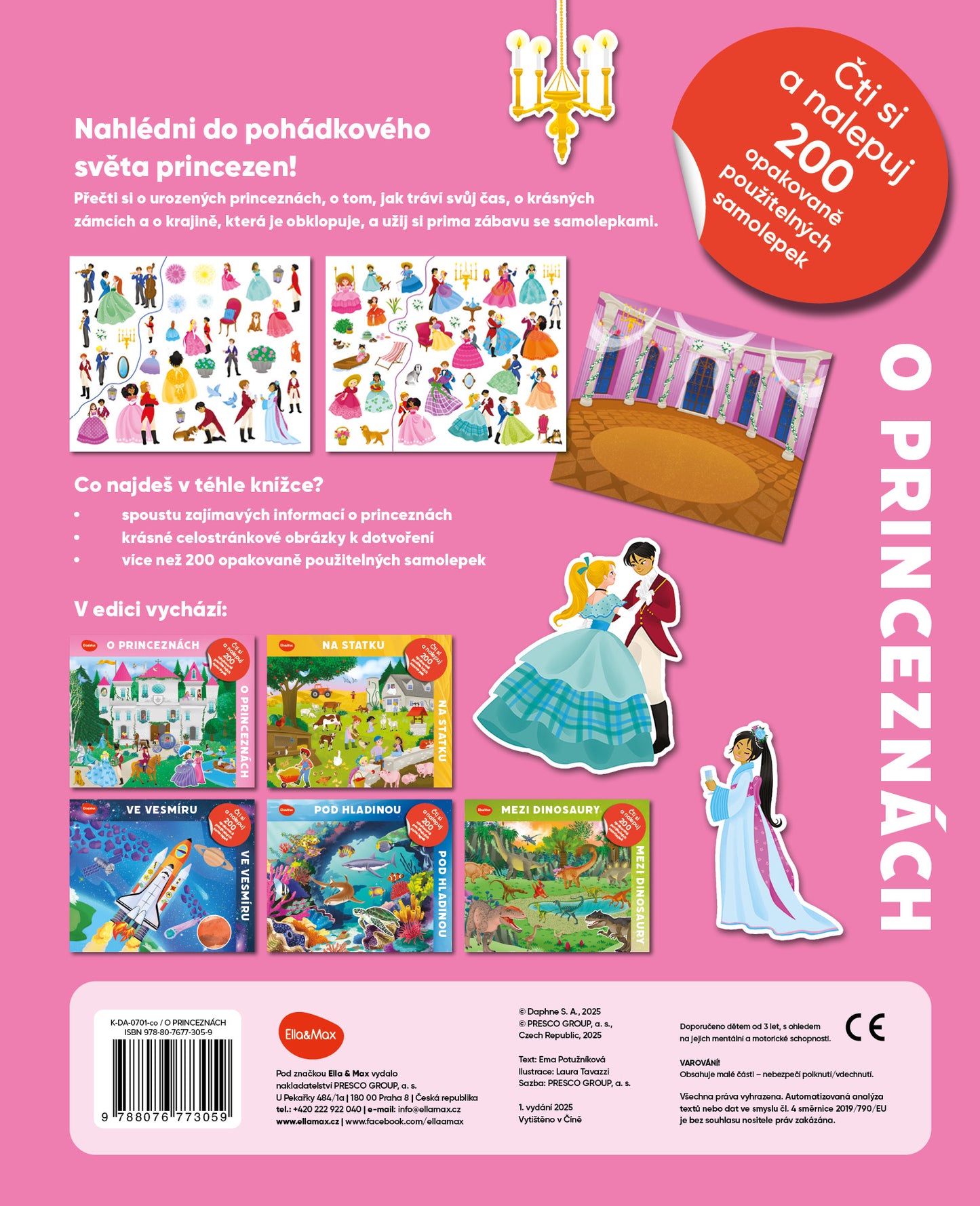 Čti a nalepuj – O PRINCEZNÁCH, kniha se samolepkami