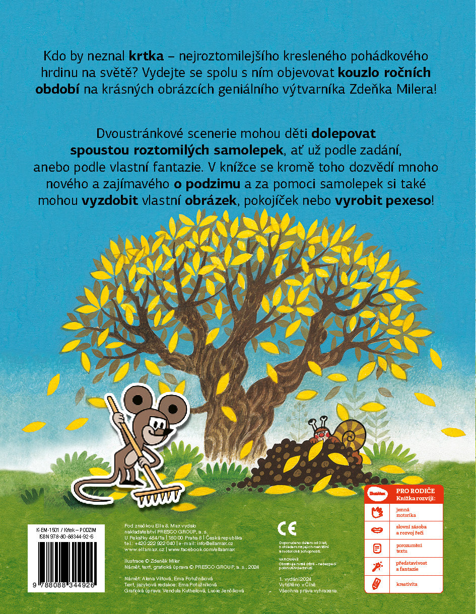 KRTEK a PODZIM  ─ Kniha samolepek