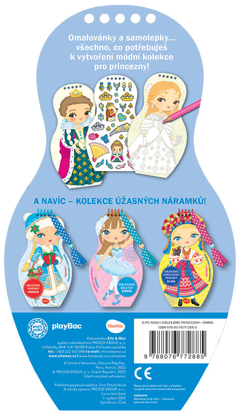 Oblékáme panenky PRINCEZNA EMMA – Omalovánky