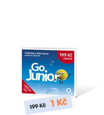 O2 SIM karta Go Junior 2 GB dat a 200 minut