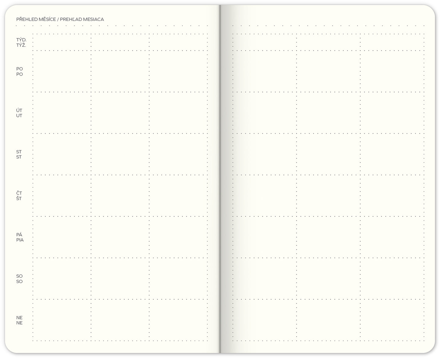 Týdenní nedatovaný diář My Bullet Planner, 13 × 21 cm CZ/SK
