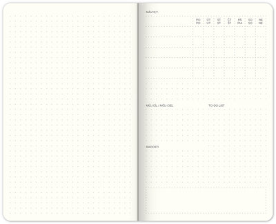Týdenní nedatovaný diář My Bullet Planner, 13 × 21 cm CZ/SK