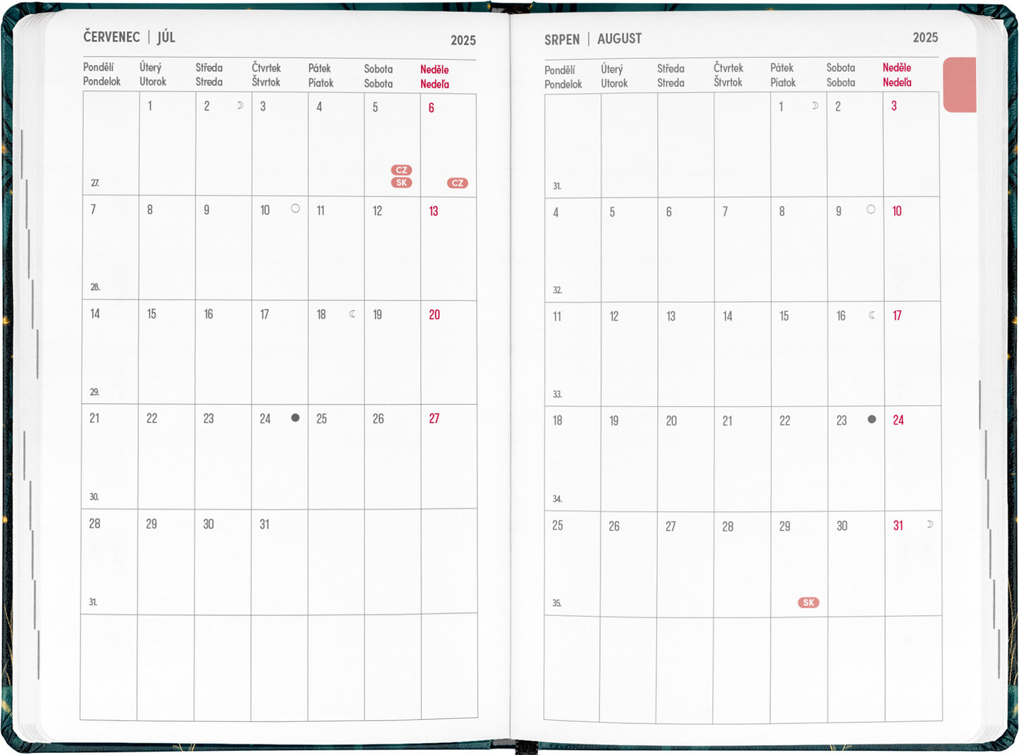 18měsíční diář Petito – Liška 2025/2026, 11 x 17 cm