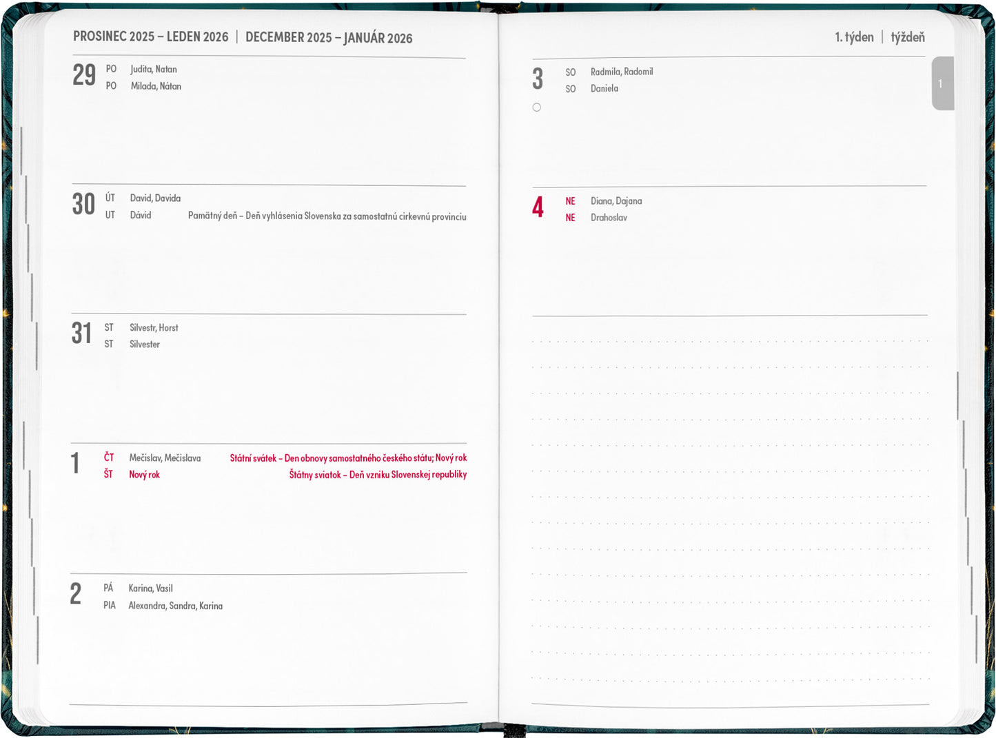 18měsíční diář Petito – Liška 2025/2026, 11 x 17 cm