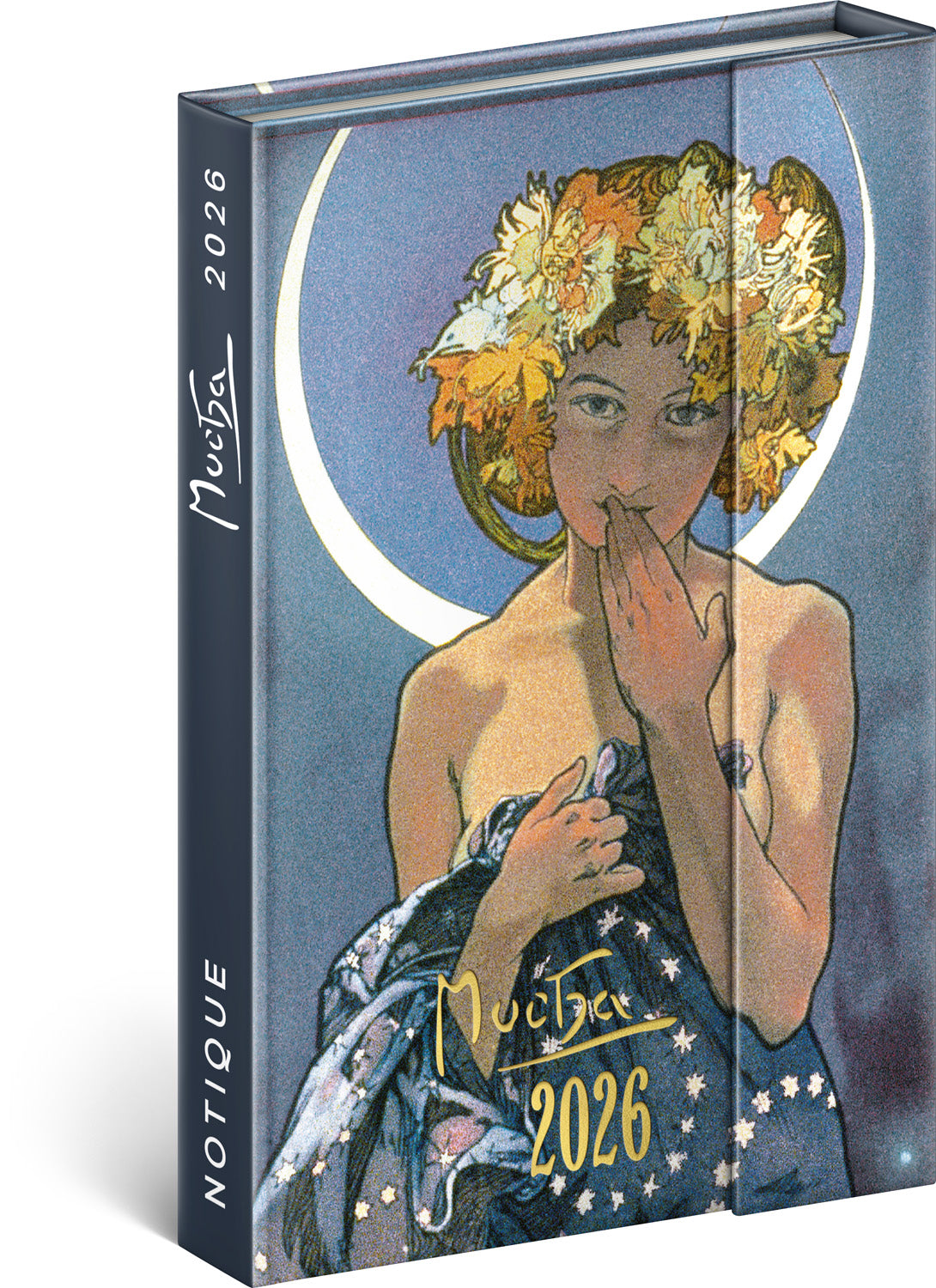 Týdenní magnetický diář Alfons Mucha 2026, 11 x 16 cm