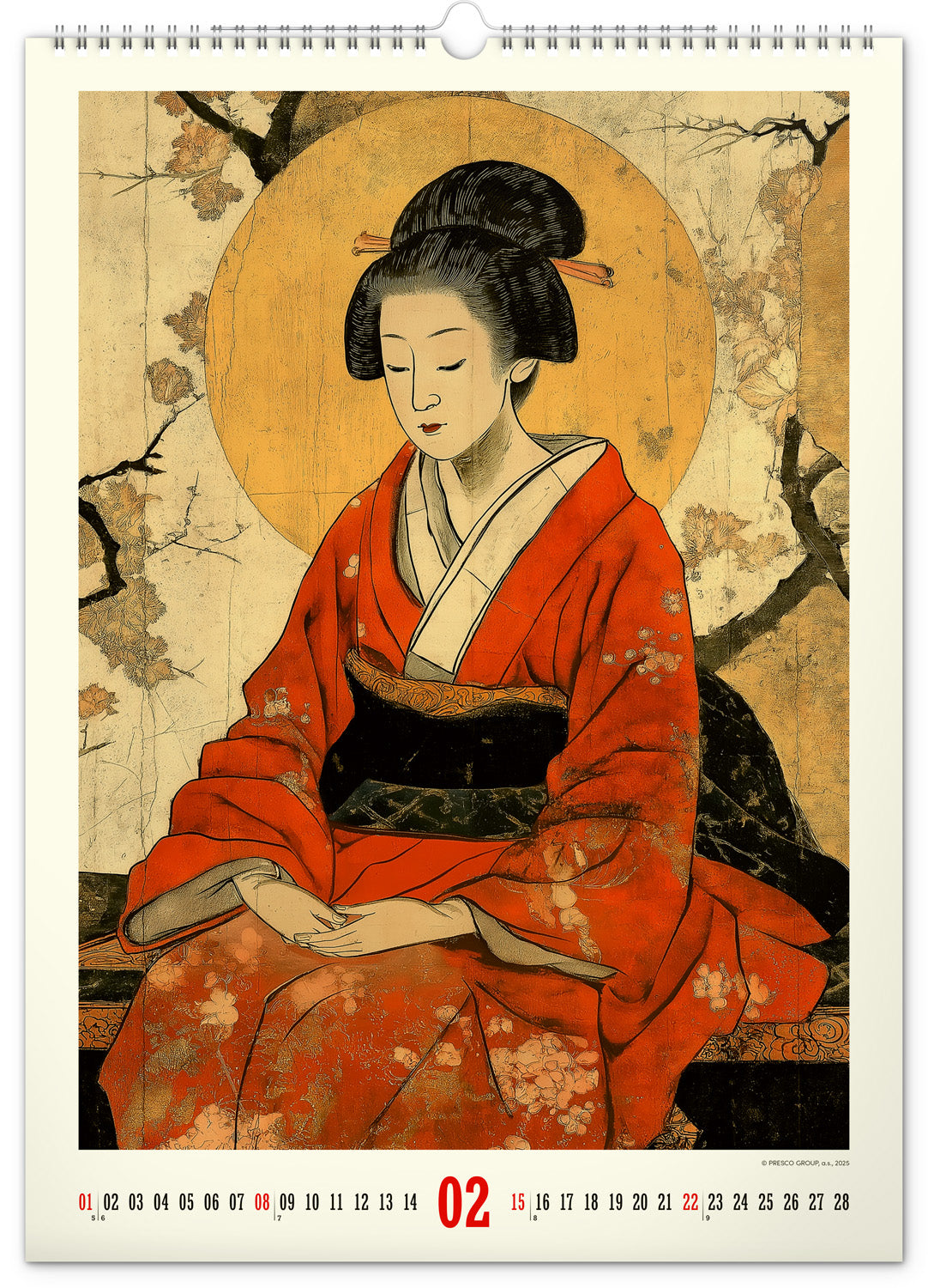 Nástěnný kalendář Vintage plakáty – japonské umění 2026, 33 x 46 cm