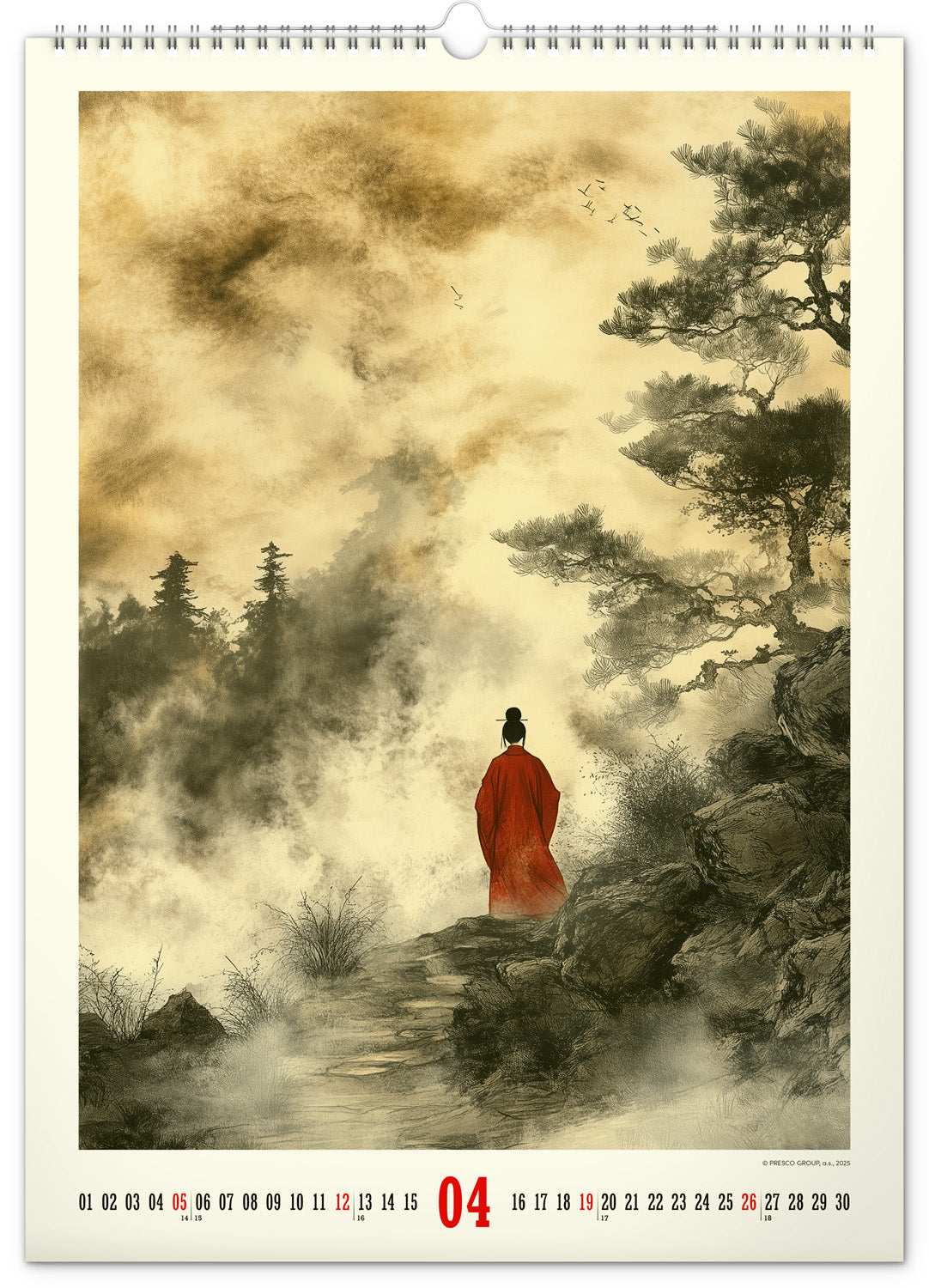 Nástěnný kalendář Vintage plakáty – japonské umění 2026, 33 x 46 cm