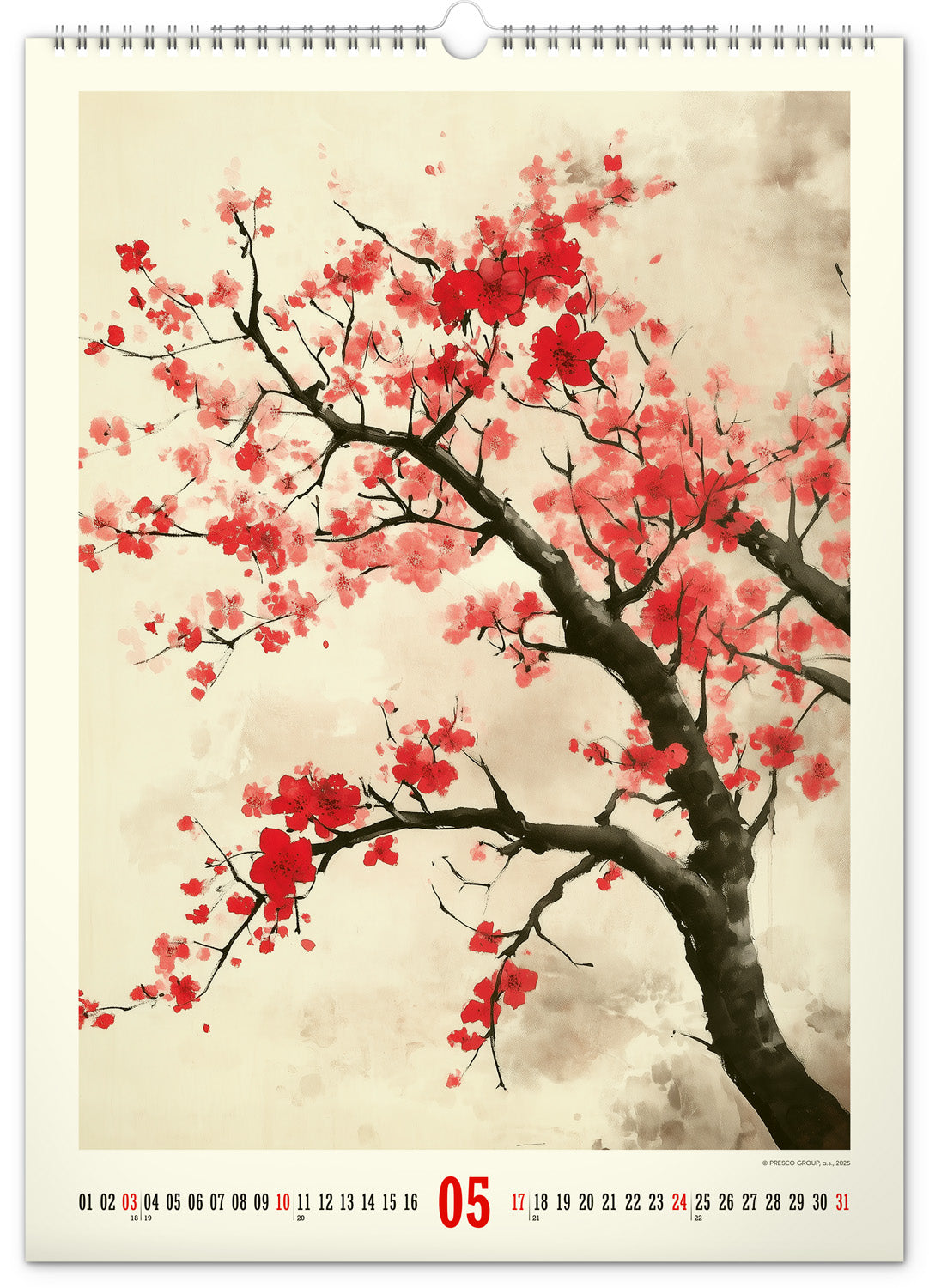 Nástěnný kalendář Vintage plakáty – japonské umění 2026, 33 x 46 cm