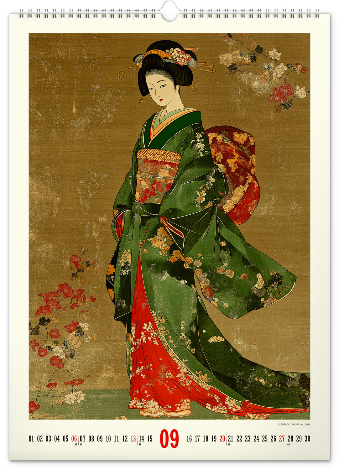 Nástěnný kalendář Vintage plakáty – japonské umění 2026, 33 x 46 cm