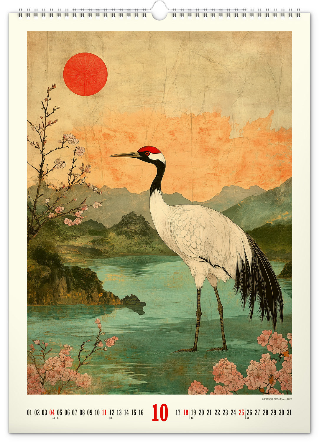 Nástěnný kalendář Vintage plakáty – japonské umění 2026, 33 x 46 cm