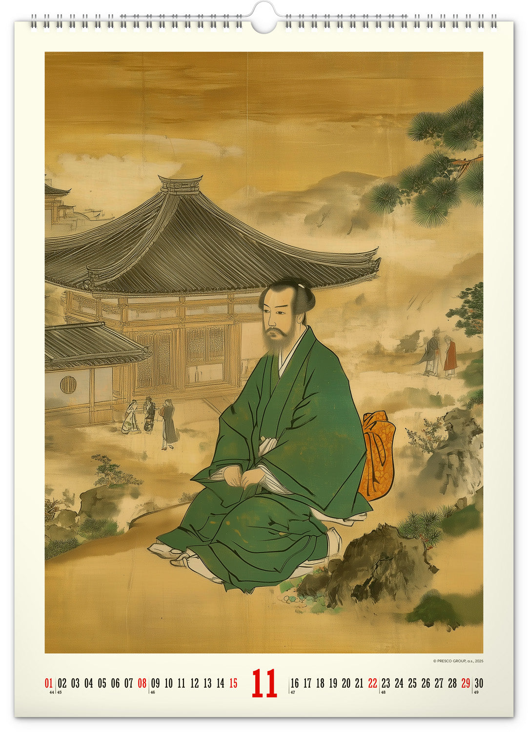 Nástěnný kalendář Vintage plakáty – japonské umění 2026, 33 x 46 cm