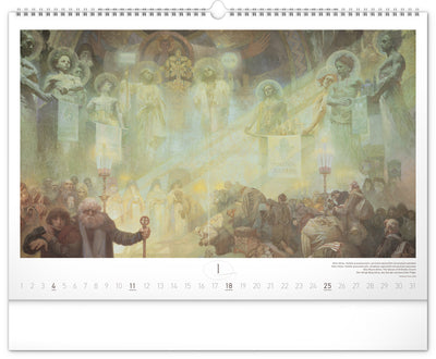 Nástěnný kalendář Slovanská epopej – Alfons Mucha 2026, 48 x 33 cm