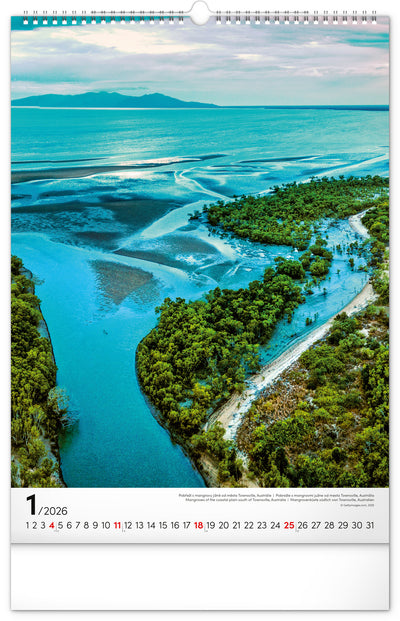 Nástěnný kalendář Voda 2026, 33 x 46 cm