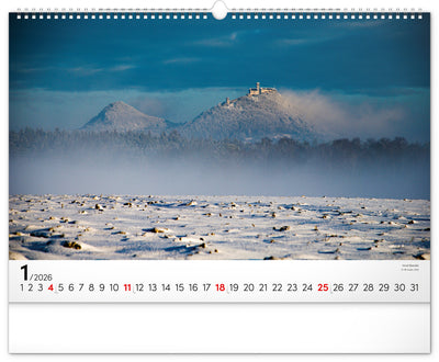 Nástěnný kalendář Panoramata Česka 2026, 48 x 33 cm