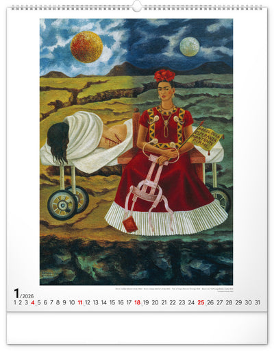 Nástěnný kalendář Frida Kahlo 2026, 48 x 56 cm