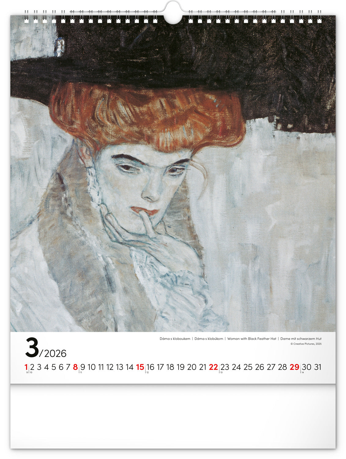 Nástěnný kalendář Gustav Klimt 2026, 30 x 34 cm