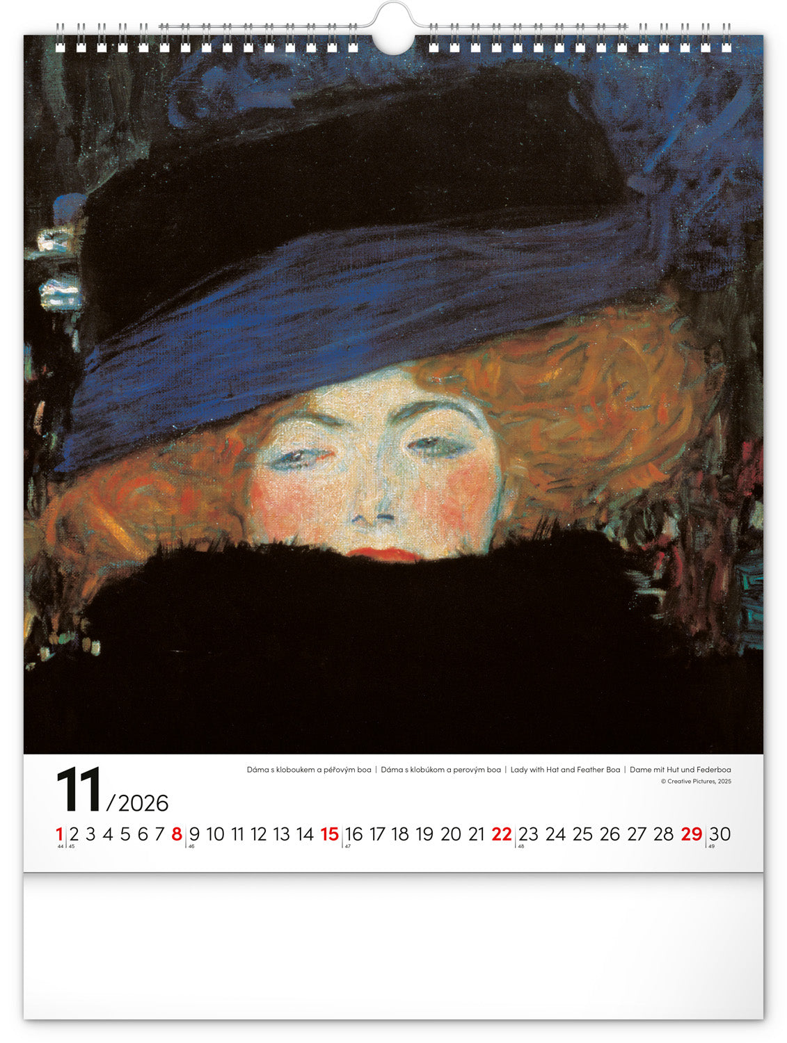 Nástěnný kalendář Gustav Klimt 2026, 30 x 34 cm