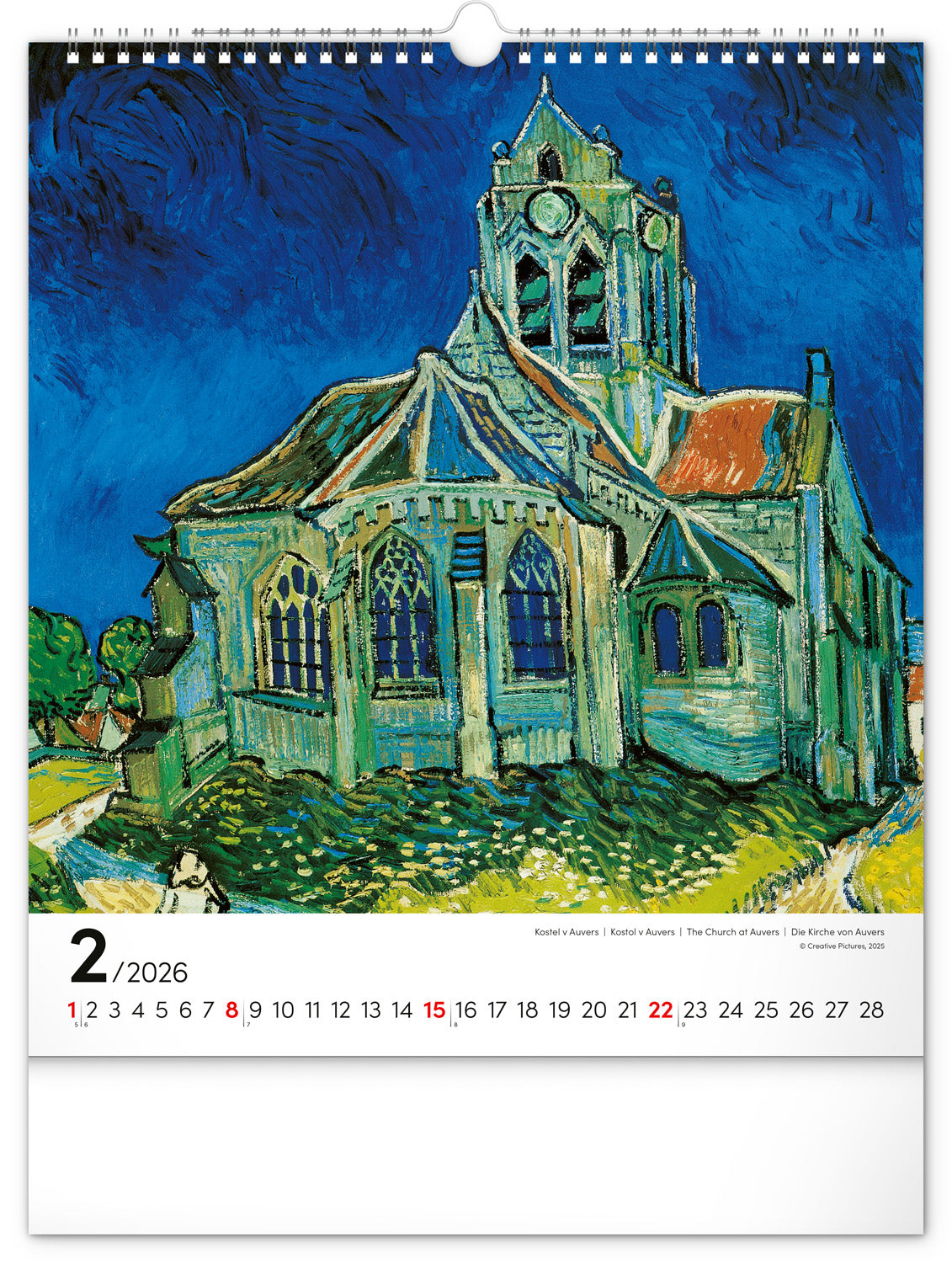 Nástěnný kalendář Vincent van Gogh 2026, 30 x 34 cm