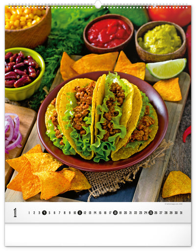 Nástěnný kalendář Gourmet 2026, 48 x 56 cm