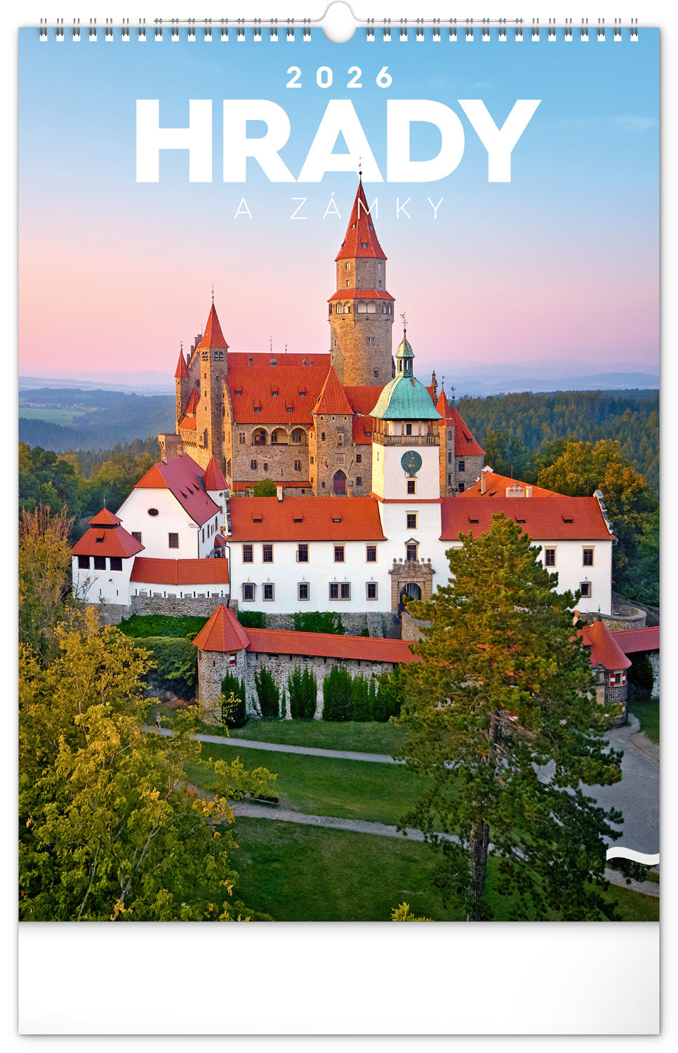 Nástěnný kalendář Hrady a zámky 2026, 33 x 46 cm